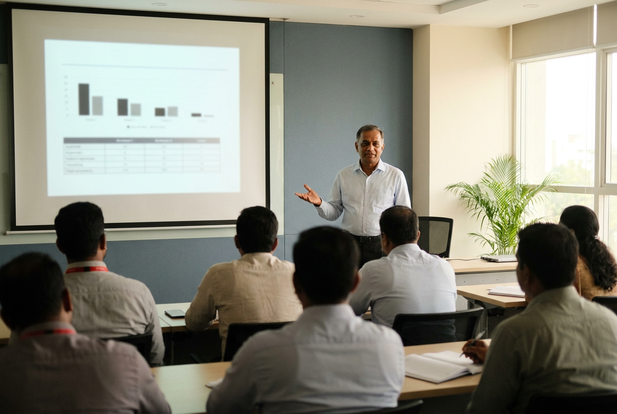 A labour law training session for management executives in progress